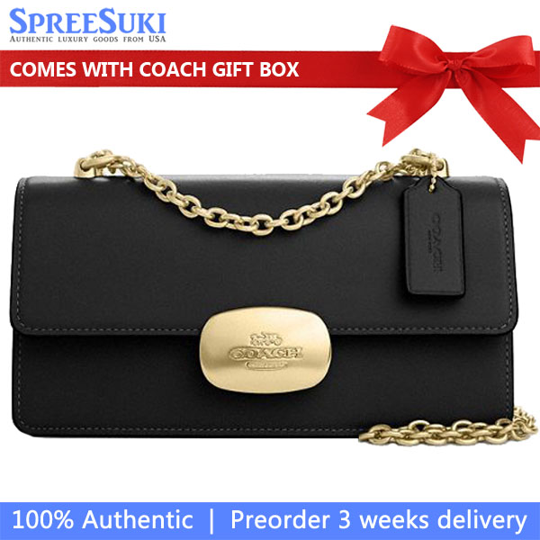 Coach Eliza Flap Crossbody Bag Black # CP008