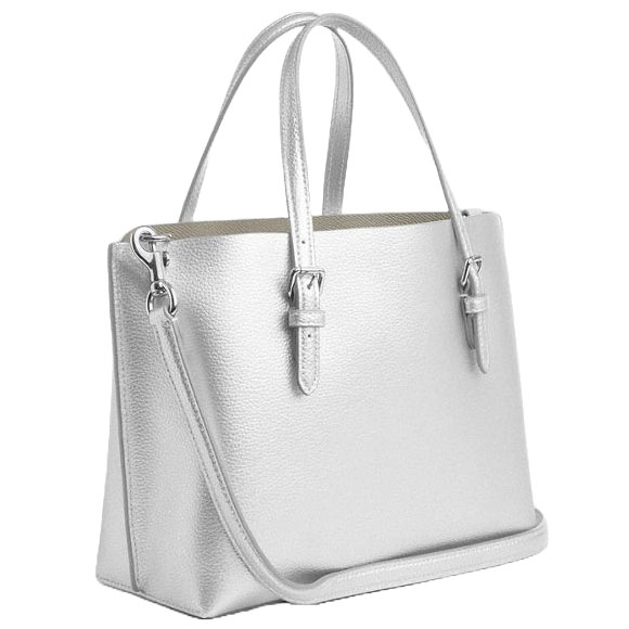 Coach Mollie Tote Bag 25 Silver Light Silver # CX253