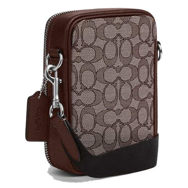 Coach Stanton Crossbody In Signature Jacquard Silver Oak Maple # CH097