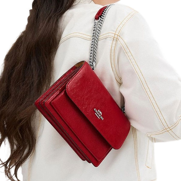 Coach Mini Klare Crossbody Bag Silver Red # CW205