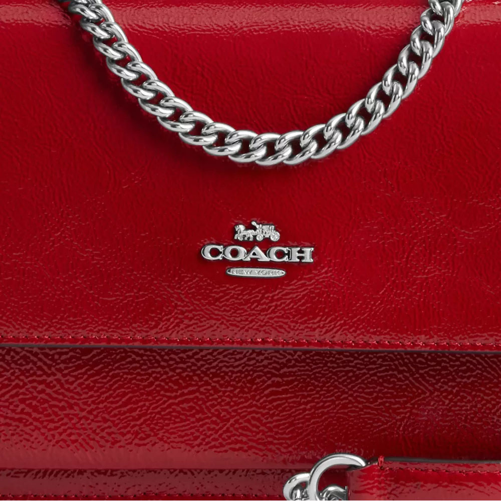 Coach Mini Klare Crossbody Bag Silver Red # CW205