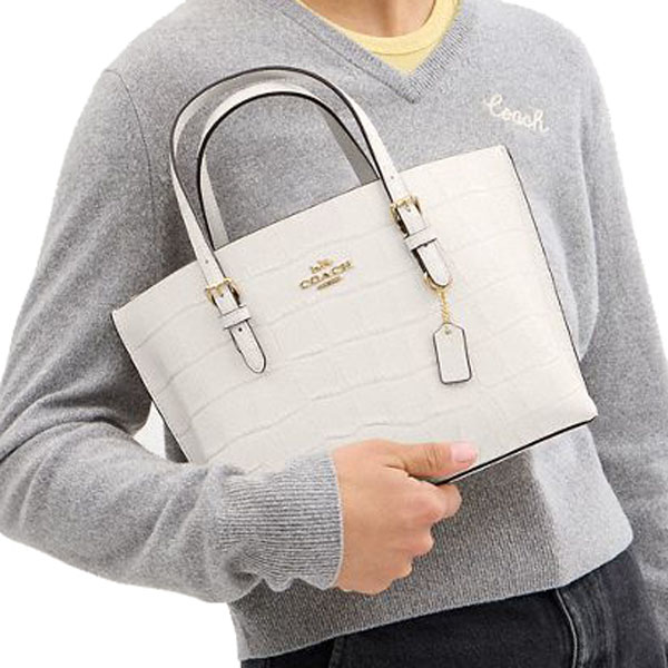 Coach Mollie Tote Bag 25 Chalk # CW017