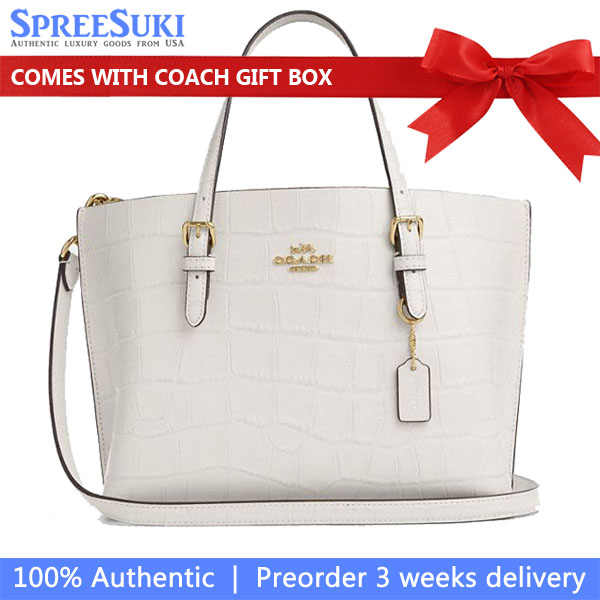 Coach Mollie Tote Bag 25 Chalk # CW017