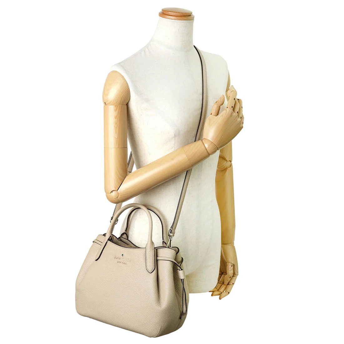 Kate Spade Crossbody Bag Sling Pebbled Leather Dumpling Small Satchel Light Sand Beige Nude # K8135