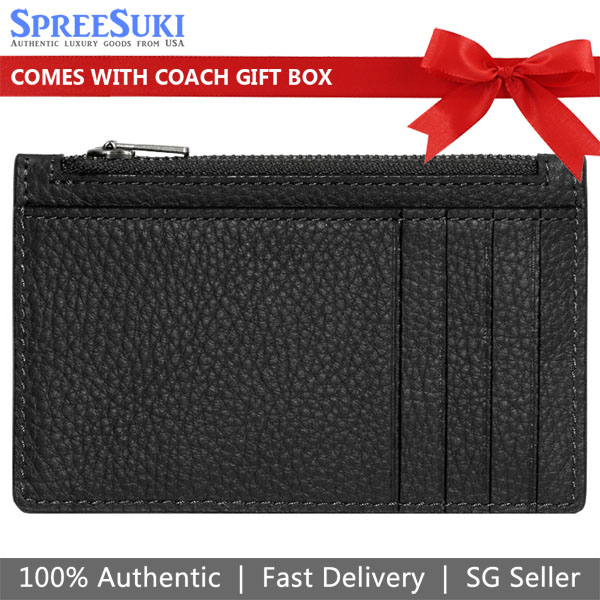 Coach Zip Card Case Black # C4280