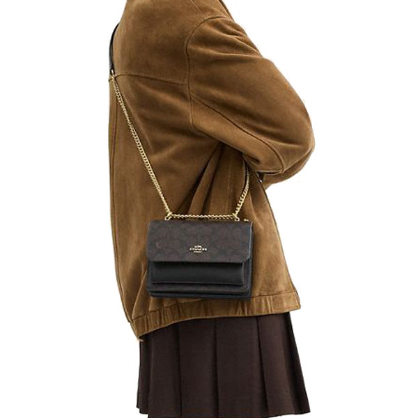 Coach Mini Klare Crossbody Bag In Signature Canvas Walnut Black # CW206