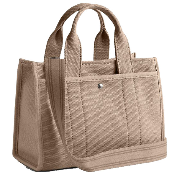 Coach Cargo Tote Bag 26 Silver Dark Natural # CP164