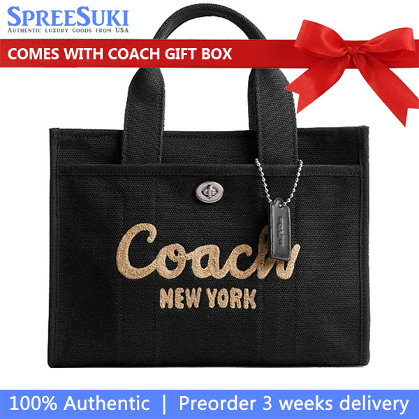 Coach Cargo Tote Bag 26 Silver Black # CP164