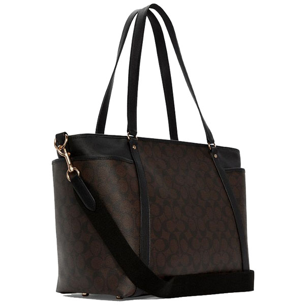 Coach Baby Bag In Signature Canvas Brown Black # C4071