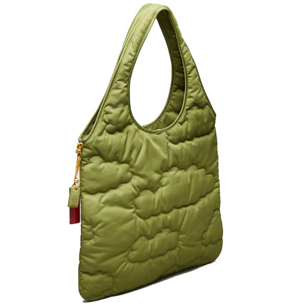 Coach Coachtopia Loop Flat Tote With Cloud Quilting Olive Green # CO668