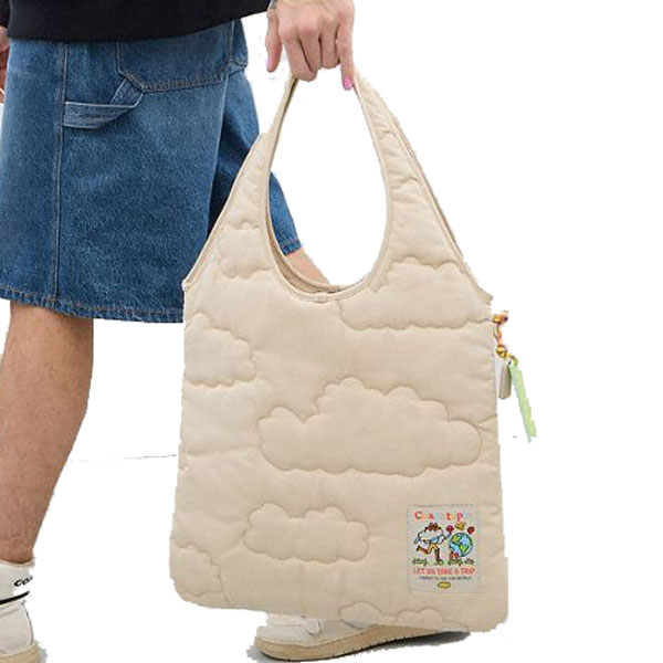 Coach Coachtopia Loop Flat Tote With Cloud Quilting Cloud # CO668