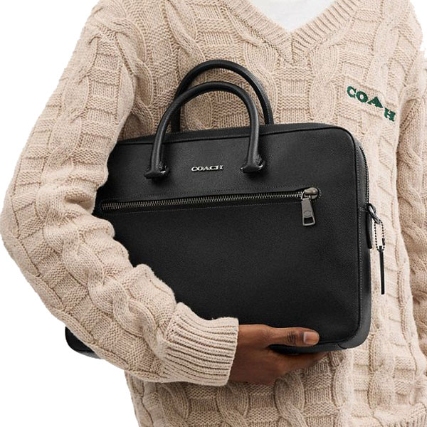 Coach Ethan Slim Brief Gunmetal Black # CR271