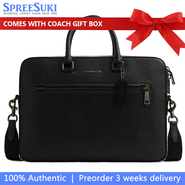 Coach Ethan Slim Brief Gunmetal Black # CR271