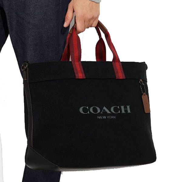 Coach Canvas Tote Bag 38 Black Copper Black # CJ486