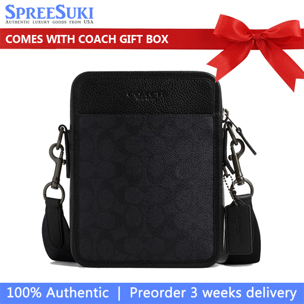 Coach Sullivan Crossbody In Signature Canvas Gunmetal / Charcoal / Black # CW388