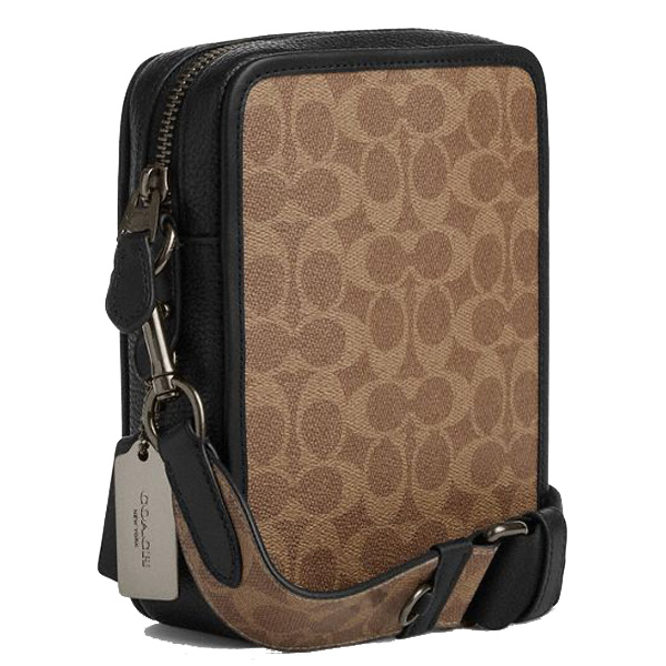 Coach Sullivan Crossbody In Signature Canvas With Patches Gunmetal Tan Multi # CY895