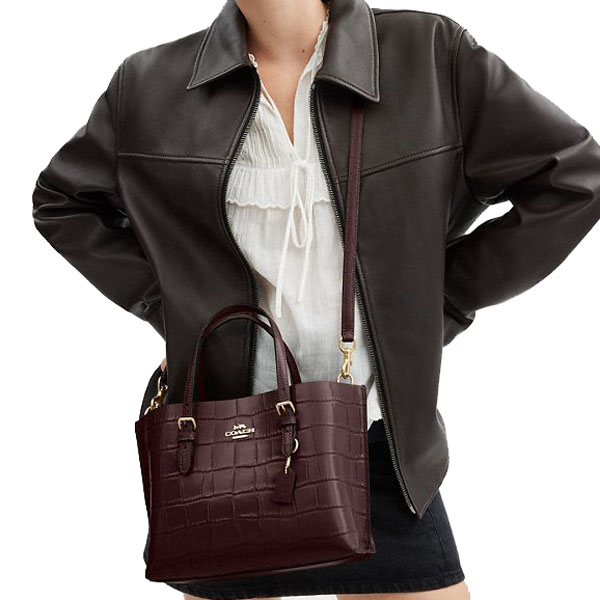 Coach Mollie Tote Bag 25 Merlot # CW017