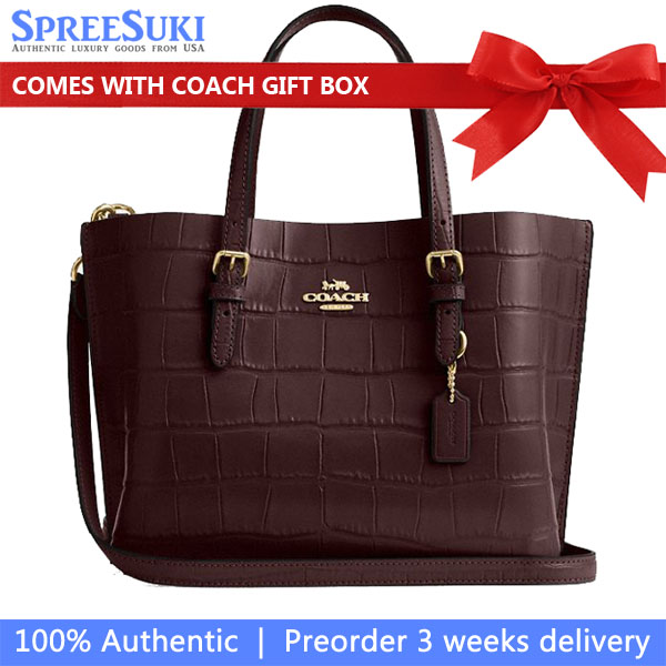 Coach Mollie Tote Bag 25 Merlot # CW017