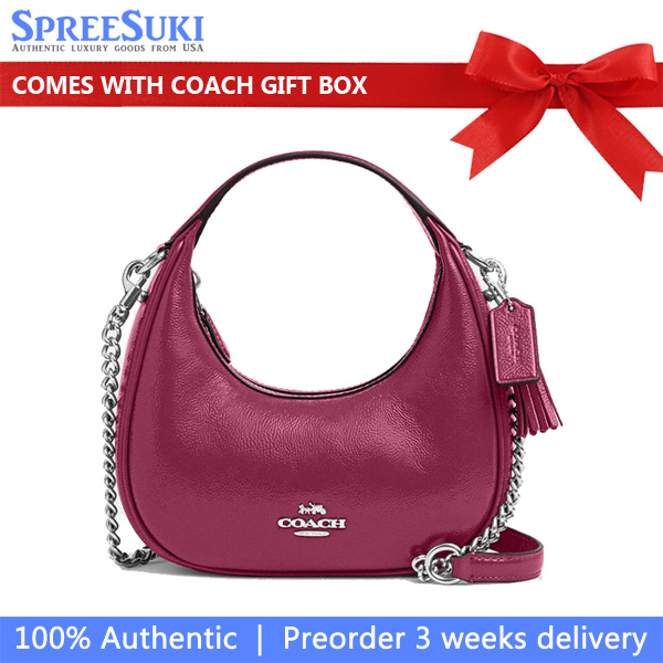 Coach Carmen Mini Crossbody Bag Silver / Pink # CW036