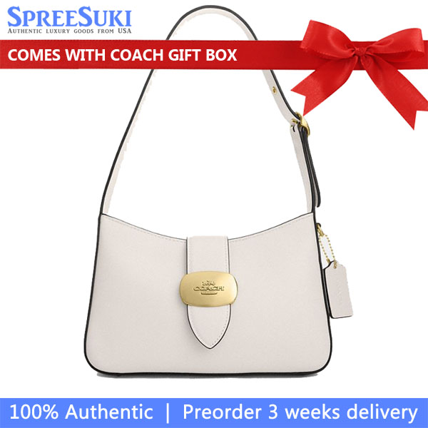 Coach Eliza Shoulder Bag With Zipper Closure Chalk # CAA93