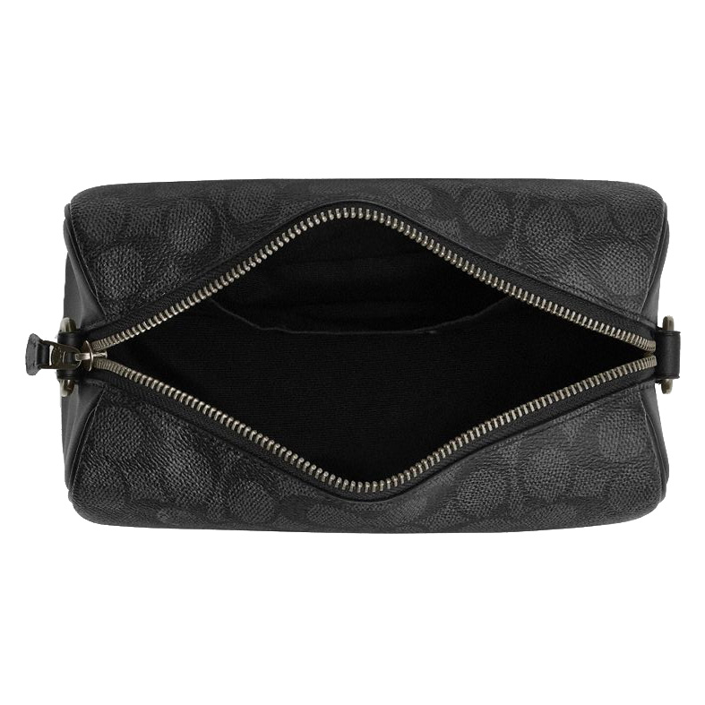 Coach Axel Crossbody Bag In Signature Canvas Gunmetal Charcoal Black # CV762