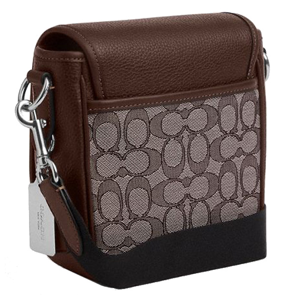 Coach Lucas Crossbody Bag In Signature Jacquard Silver Oak Maple # CO915