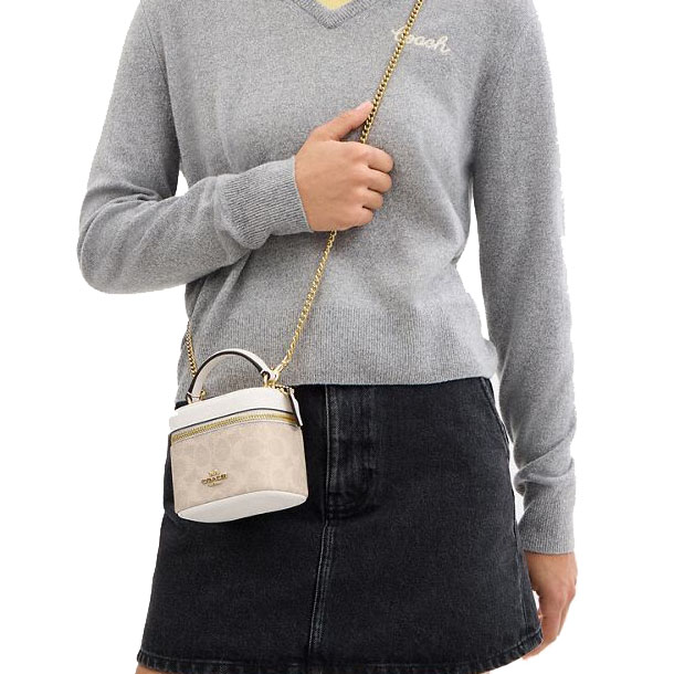 Coach Ava Crossbody Bag In Signature Canvas Sand Chalk # CY732