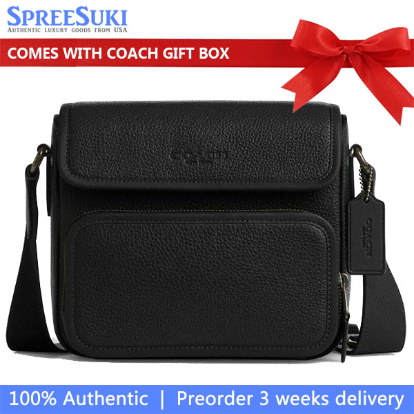 Coach Sullivan Flap Crossbody Bag Gunmetal Black # CY800