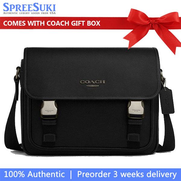 Coach Racer Messenger Bag Gunmetal Black # CU110