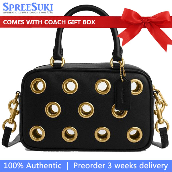 Coach Satchel Crossbody Bag With Grommets Black # CY747