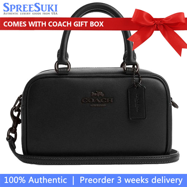 Coach Satchel Crossbody Black Copper Black # CT776