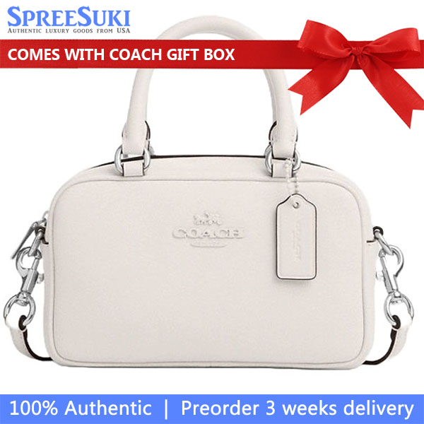 Coach Satchel Crossbody Silver Chalk # CT776