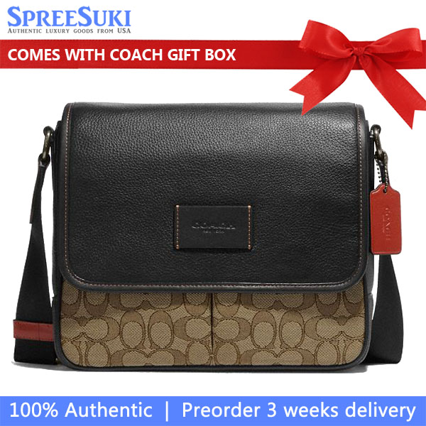 Coach Sprint Map Bag 25 In Signature Jacquard Black Antique Nickel Khaki Black Multi # CE534