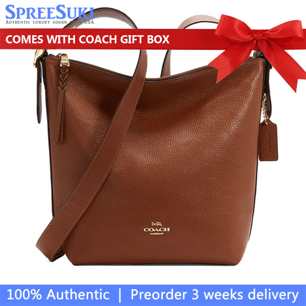 Coach Crossbody Bag Shoulder Bag Leather Val Duffle Redwood # C2818