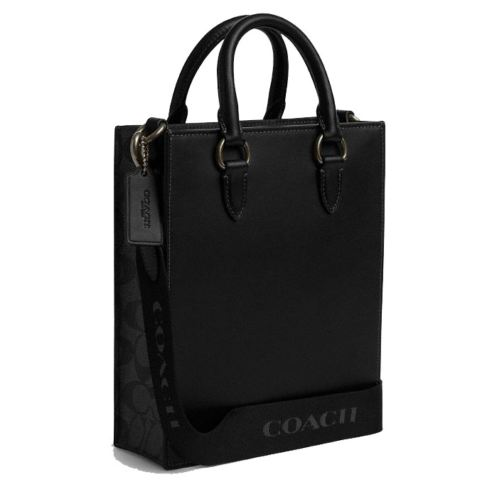 Coach Dylan Tote Bag In Colorblock Signature Canvas Gunmetal Black Charcoal # CP050