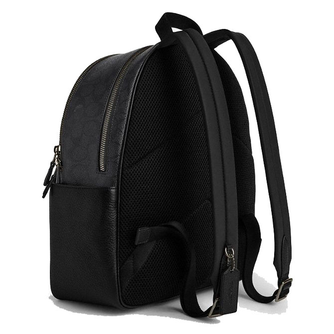 Coach Court Backpack In Signature Canvas Gunmetal Charcoal Black # CZ176