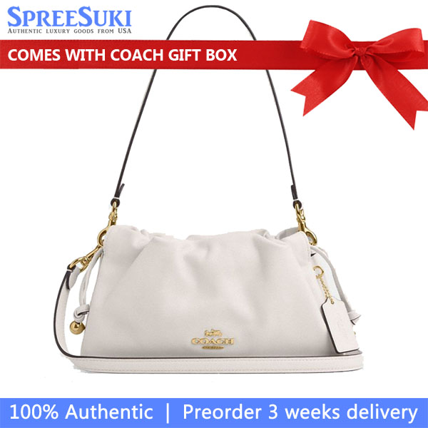 Coach Faye Shoulder Bag With Ruching Chalk # CV529