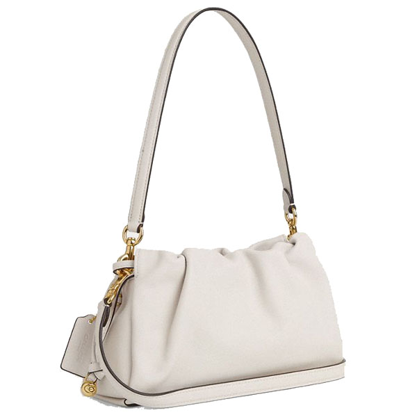 Coach Faye Shoulder Bag With Ruching Chalk # CV529