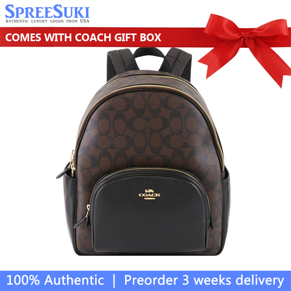 Coach Medium Backpack Court Backpack In Signature Brown Black # 5671