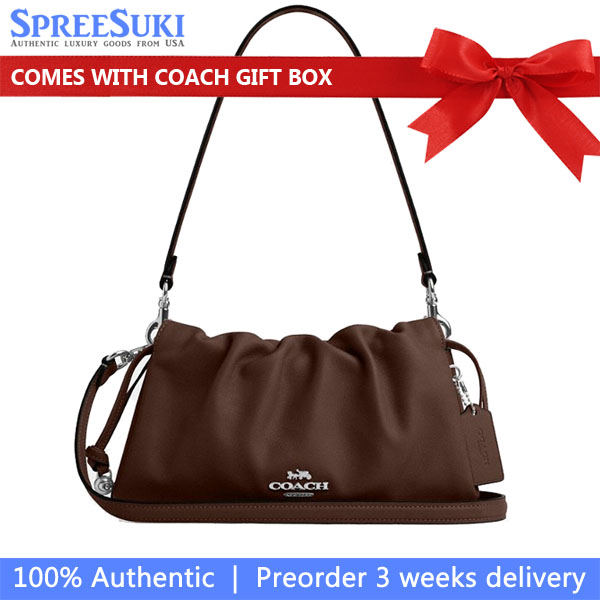 Coach Faye Shoulder Bag With Ruching Silver Maple # CV529