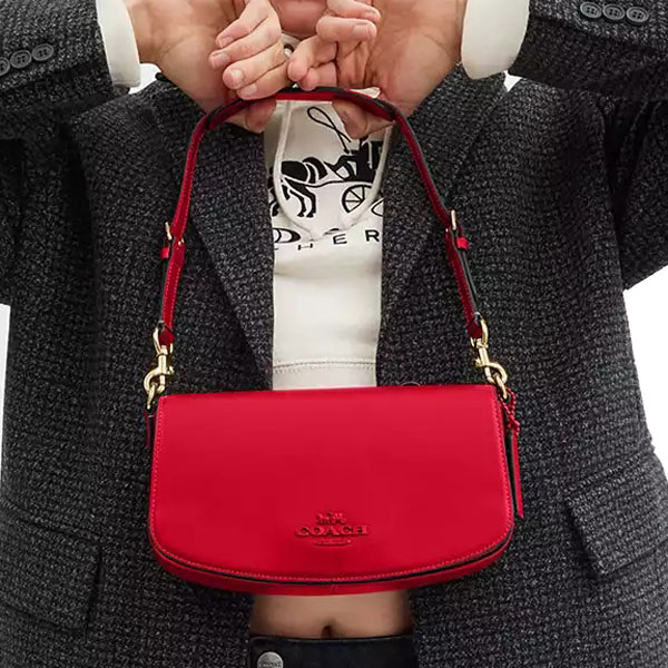 Coach Andrea Shoulder Bag Bold Red # CT768