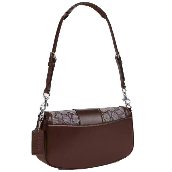 Coach Andrea Shoulder Bag In Signature Jacquard Silver Oak Maple # CT767