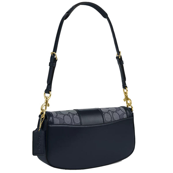 Coach Andrea Shoulder Bag In Signature Jacquard Midnight Navy # CT767