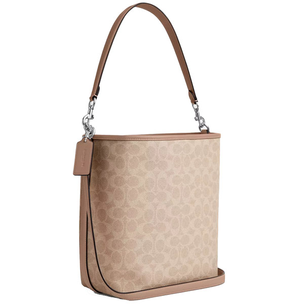 Coach City Large Bucket Bag In Signature Canvas Silver Sand Taupe # CT802