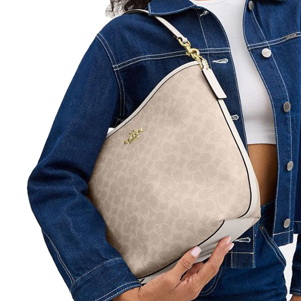 Coach City Large Bucket Bag In Signature Canvas Sand Chalk # CT802