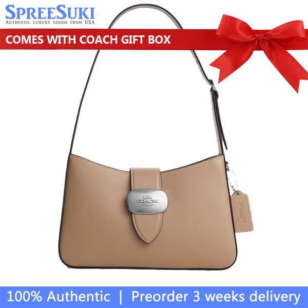 Coach Eliza Shoulder Bag Silver Taupe # CP004