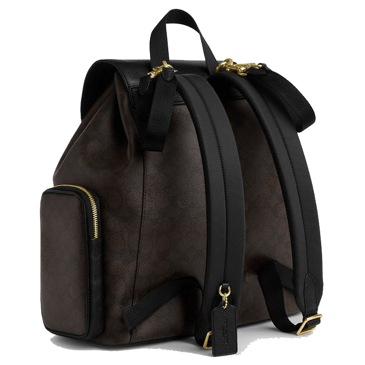 Coach Baby Backpack In Signature Canvas Walnut Black # CZ187