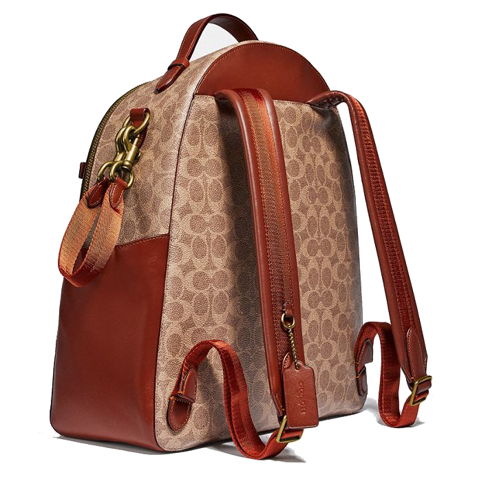 Coach Baby Backpack In Signature Canvas Brass Tan Rust # 99289