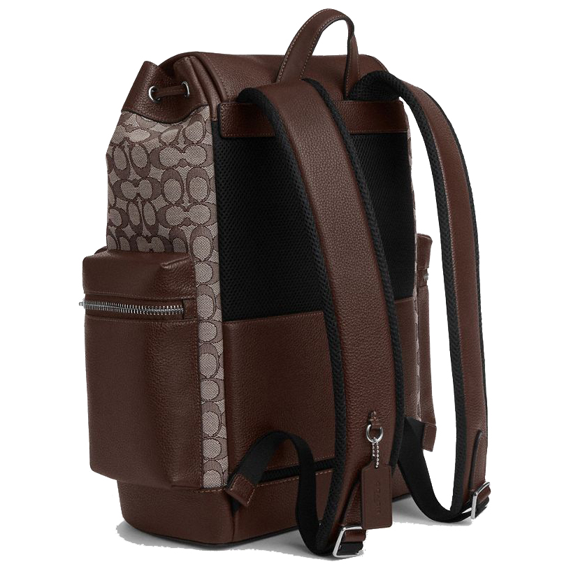 Coach Sprint Backpack In Signature Jacquard Silver Oak Maple # CT016