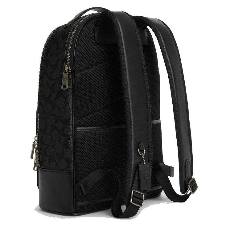 Coach Ethan Backpack In Signature Canvas Gunmetal Black Black # CL962